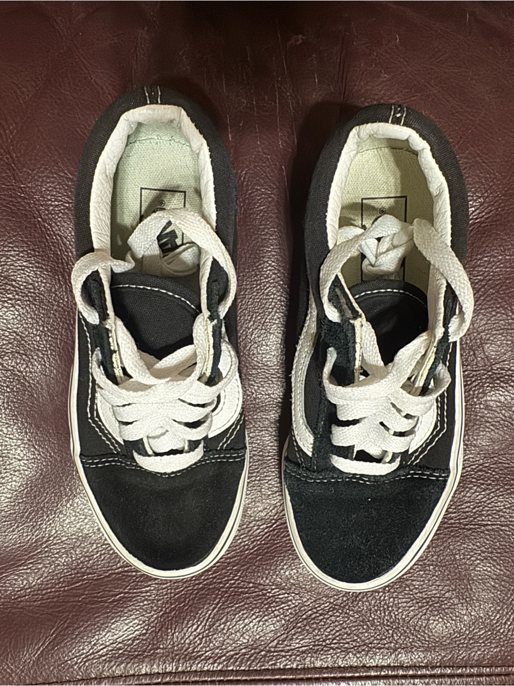 Vans Kids Black and White Low-Top Skate Sneakers